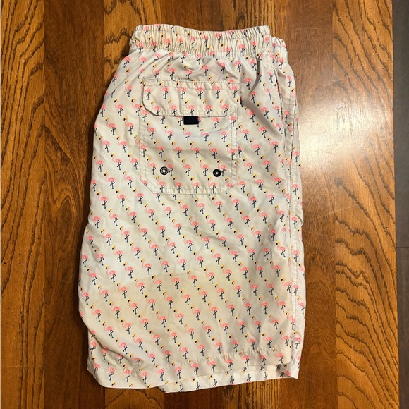 Goodfellow & Co Flamingo Pattern Swim Trunks - Cream and Pink - Picture 3 of 4